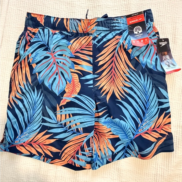Speedo Comfort Liner Tropical Leaf Print Men's Swim Shorts Size Medium 32 / 34 - Picture 2 of 10